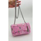 Angel Çanta Aksesuar Pullu Pembe Kot Kumaş, Denim Çanta Zincirli - 150x150 - --Mavi