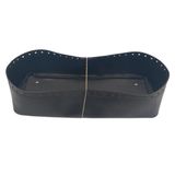 Angel Canta Aksesuar Siyah Suni Deri 28X13 Cm Yuksek Canta Tabani Light Gold Metalli