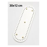 Angel Çanta Aksesuar Suni Deri 30x12 Cm Oval Çanta Tabanı Beyaz Renk Light Gold Aparatlı