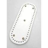 Angel Çanta Aksesuar Suni Deri 30x12 Cm Oval Çanta Tabanı Beyaz Renk Silvery Aparatlı