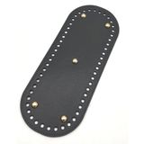 Angel Çanta Aksesuar Suni Deri 30x12 cm Oval Çanta Tabanı Koyu Gri Renk Light Gold Aparatlı