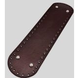 Angel Çanta Aksesuar Suni Deri 37x10 cm Oval Çanta Tabanı Koyu Kahve Renk Gümüş Aparatlı