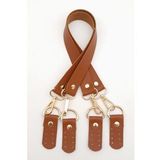Angel Çanta Aksesuar Suni Deri 55 Cm Misu Model Çift Sap Taba Renk Light Gold Metal