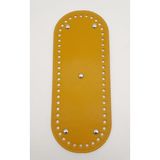 Angel Çanta Aksesuar Suni Deri Hardal Renk 30X12 cm Oval Çanta Tabanı (Gümüş Aparatlı)
