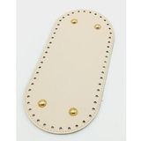 Angel Çanta Aksesuar Suni Deri Krem Renk 25X12 cm Oval Çanta Tabanı (Light Gold Aparatlı)