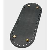 Angel Çanta Aksesuar Suni Deri Siyah Renk 30X12 cm Oval Çanta Tabanı (Light Gold Aparatlı)