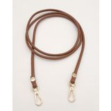 Angel Çanta Aksesuar Taba Renk 5 mm Suni Deri Spagetti Model Çanta Sapı Light Gold Metal