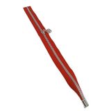 Angel Çanta Aksesuar Tek Stoplu 45 Cm Fermuar Gümüş Metal Kırmızı Renk