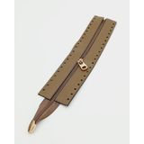 Angel Çanta Aksesuar Vizon Renk 28 Cm Derili Fermuar Light Gold Metalli