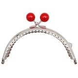 Angel Çanta Aksesuarları Aksesuar 10.5 cm Gümüş Metal Bordo Toplu Oval Cüzdan Klipsi Bursu Model 2