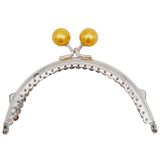 Angel Çanta Aksesuarları Aksesuar 10.5 cm Gümüş Metal Hardal Toplu Oval Cüzdan Klipsi Bursu Model 2
