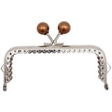 Angel Çanta Aksesuarları Aksesuar 10.5 cm Gümüş Metal Kahverengi Toplu Dikdörtgen Cüzdan Klipsi Bursu Model 2
