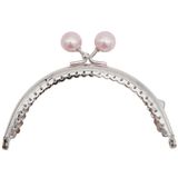 Angel Çanta Aksesuarları Aksesuar 10.5 cm Gümüş Metal Pudra Toplu Oval Cüzdan Klipsi Bursu Model 2