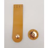 Angel Çanta Aksesuarları Aksesuar 11x3 cm Hardal Gerçek Deri Düz Kapağı Light Gold Metalli