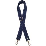 Angel Çanta Aksesuarları Aksesuar 120x3 cm Polyester Kolon Sapı Lacivert Renk Light Gold Metalli