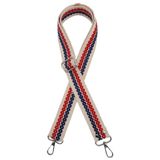 Angel Çanta Aksesuarları Aksesuar 120x4 cm Jüt Kolon Sapı Zincir Desen Lacivert Kırmızı Renk Gümüş Metalli