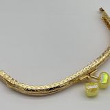 Angel Çanta Aksesuarları Aksesuar 15.5 cm Light Gold Oval Cüzdan Klipsi Bursu Sarı