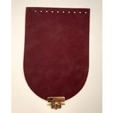 Angel Çanta Aksesuarları Aksesuar 15x22 cm Süet Nubuk Deri Bordo Renk Kapak Light Gold Metalli