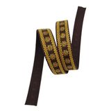 Angel Çanta Aksesuarları Aksesuar 3 cm Polyester Kolon Kahverengi Gold Simli 1 Metre