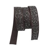 Angel Çanta Aksesuarları Aksesuar 3 cm Polyester Kolon Kahverengi Gümüş Simli 1 Metre