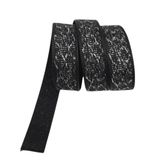 Angel Çanta Aksesuarları Aksesuar 3 cm Polyester Kolon Siyah Gümüş Simli 1 Metre