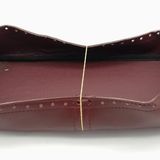 Angel Çanta Aksesuarları Aksesuar Bordo Suni Deri 28x13 cm Yüksek Tabanı Light Gold Metalli