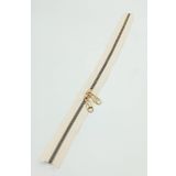 Angel Çanta Aksesuarları Aksesuar Çift Başlı Krem Fermuar Light Gold Metal 40 Cm