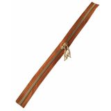 Angel Çanta Aksesuarları Aksesuar Çift Başlı Taba Fermuar Light Gold Metal 40 Cm