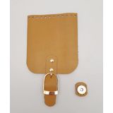 Angel Çanta Aksesuarları Aksesuar Gerçek Deri 21x12 cm Hardal Renk Kapağı Light Gold Metalli