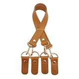 Angel Çanta Aksesuarları Aksesuar Gerçek Deri 55 Cm Misu Model Çift Sap Açık Taba Renk Light Gold Metal