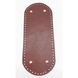Angel Çanta Aksesuarları Aksesuar Gerçek Deri Kızıl Kahve 30X12 cm Oval Light Gold Metalli Tabanı