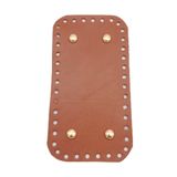 Angel Çanta Aksesuarları Aksesuar Gerçek Deri Taba 15X8 cm Dikdörtgen Light Gold Metalli Tabanı