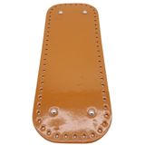 Angel Çanta Aksesuarları Aksesuar Parlak Rugan Deri 32x12 cm Dikdörtgen Tabanı Açık Taba Renk Gümüş Metalli