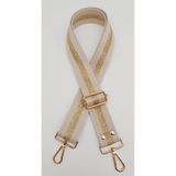 Angel Çanta Aksesuarları Aksesuar Polyester Kolon 120X4 Cm Bej Renk Simli Light Gold Metalli