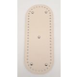 Angel Çanta Aksesuarları Aksesuar Suni Deri Krem Renk 30X12 cm Oval Tabanı (Gümüş Aparatlı)