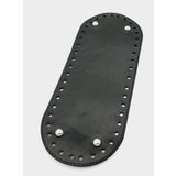 Angel Çanta Aksesuarları Aksesuar Suni Deri Siyah Renk 30X12 cm Oval Tabanı (Gümüş Aparatlı)