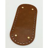 Angel Çanta Aksesuarları Aksesuar Suni Deri Taba Renk 25X12 cm Oval Tabanı (Light Gold Aparatlı)
