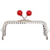 Angel Çanta Aksesuarları Angel Çanta Aksesuar 10.5 cm Gümüş Metal Bordo Toplu Dikdörtgen Cüzdan Klipsi Çanta Bursu Model 2