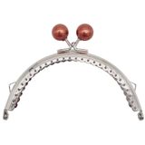 Angel Çanta Aksesuarları Angel Çanta Aksesuar 10.5 cm Gümüş Metal Koyu Bordo Toplu Oval Cüzdan Klipsi Çanta Bursu Model 2