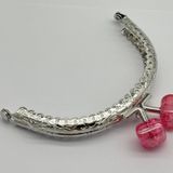 Angel Çanta Aksesuarları Angel Çanta Aksesuar 10 cm Gümüş Oval Cüzdan Çanta Klipsi Bursu Koyu Pembe