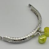 Angel Çanta Aksesuarları Angel Çanta Aksesuar 10 cm Gümüş Oval Cüzdan Çanta Klipsi Bursu Neon Yeşil