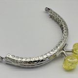 Angel Çanta Aksesuarları Angel Çanta Aksesuar 10 cm Gümüş Oval Cüzdan Çanta Klipsi Bursu Sarı
