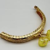 Angel Çanta Aksesuarları Angel Çanta Aksesuar 10 cm Light Gold Oval Cüzdan Çanta Klipsi Bursu Sarı