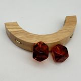 Angel Çanta Aksesuarları Angel Çanta Aksesuar 14 Cm Oval Ahşap Burs Kehribar Renk Toplu