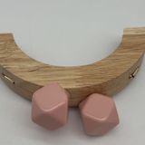 Angel Çanta Aksesuarları Angel Çanta Aksesuar 14 Cm Oval Ahşap Burs Pudra Renk Toplu