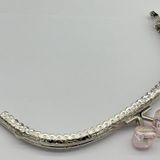 Angel Çanta Aksesuarları Angel Çanta Aksesuar 15.5 cm Gümüş Oval Cüzdan Çanta Klipsi Bursu Açık Pembe