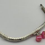 Angel Çanta Aksesuarları Angel Çanta Aksesuar 15.5 Cm Gümüş Oval Cüzdan Çanta Klipsi Bursu Koyu Pembe