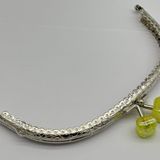 Angel Çanta Aksesuarları Angel Çanta Aksesuar 15.5 Cm Gümüş Oval Cüzdan Çanta Klipsi Bursu Neon Yeşil