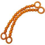 Angel Çanta Aksesuarları Angel Çanta Aksesuar 20 mm Ahşap Boncuklu 37 cm Turuncu Renk Çanta Sapı