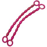 Angel Çanta Aksesuarları Angel Çanta Aksesuar 20 Mm Oval Ahşap Boncuklu 40 Cm Fuşya Renk Çanta Sapı